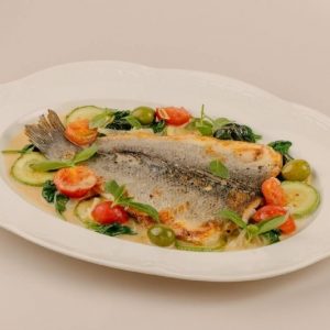 Сибас с соусом из черноморских мидий